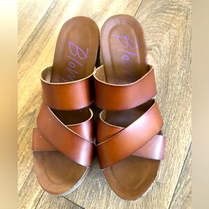 Blowfish Women's Brown Wedge Slide Sandals